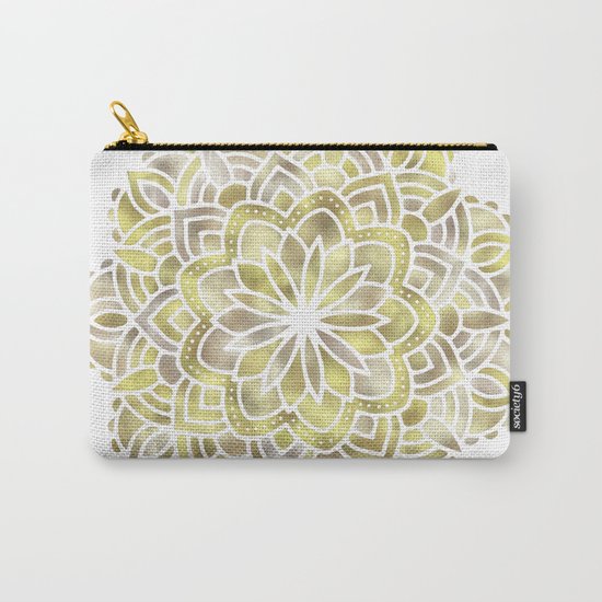 Mandala Multi Metal Yellow Gold Carry-All Pouch