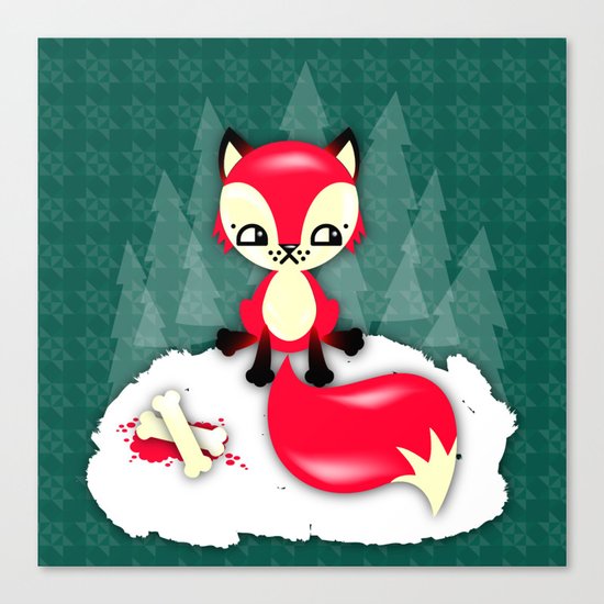 Fox's Christmas Dinner Canvas Print