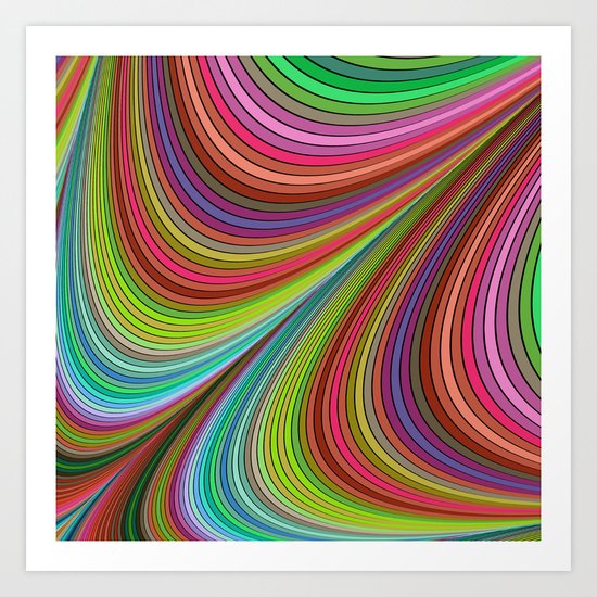 Happy curves Art Print