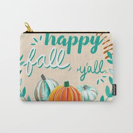 Happy Fall Y’all - Orange, Cream & Teal 2 Carry-All Pouch