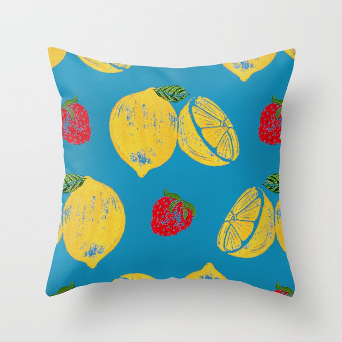 strawberry // lemonade Throw Pillow