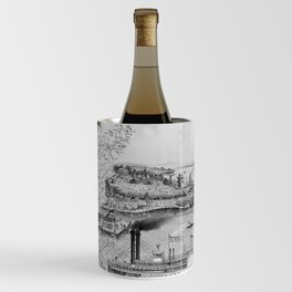 Mississippi river steamboat, Vintage Print Wine Chiller