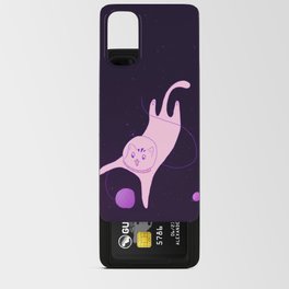 Funny Cat is Playing in Space Android Card Case