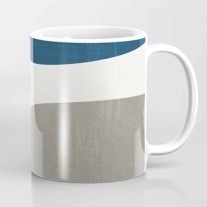 Yellow Blue Organic Shapes Modern Artwork Coffee Mug