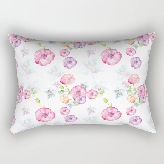 Delicate Floral Pattern 01 Rectangular Pillow