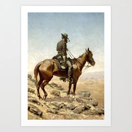 “The Lookout” Cowboy Art by Frederic Remington Art Print