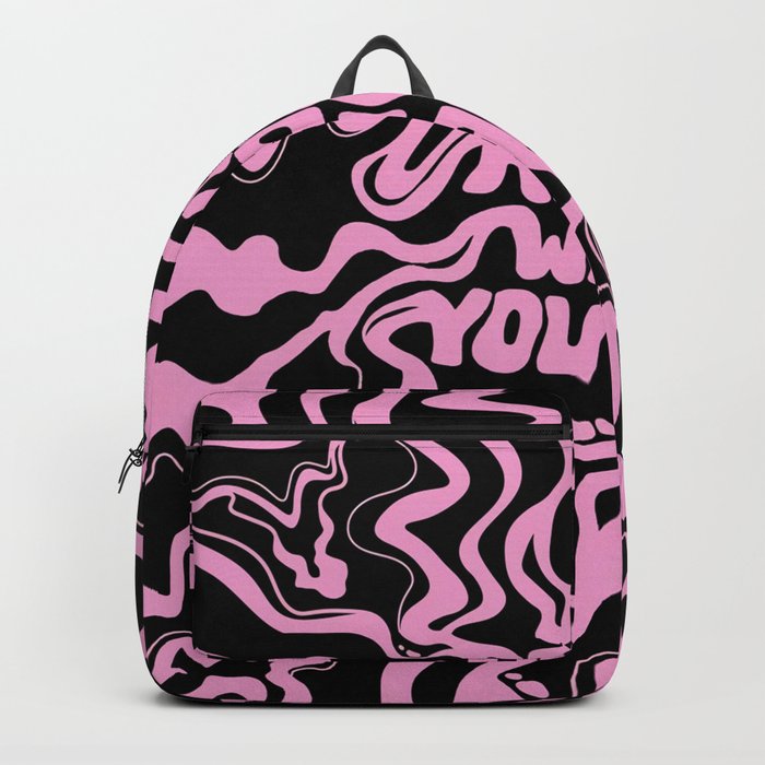 Do You Know Who You Are - Pink & Black  Backpack