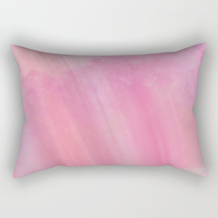 Modern abstract pink coral watercolor brushstrokes Rectangular Pillow