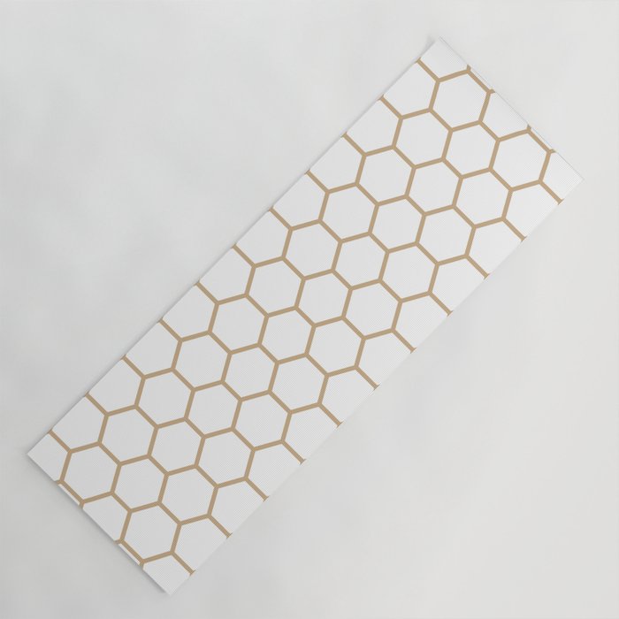 Honeycomb (Tan & White Pattern) Yoga Mat