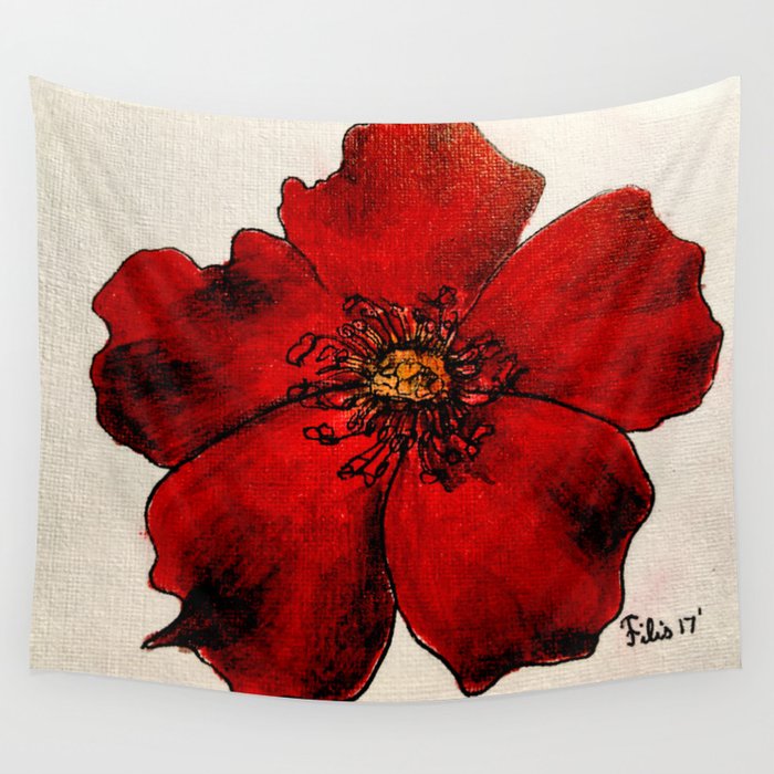 Red Winter Rose Wall Tapestry By Cobart Society6 Red Winter Rose Wall Tapestry