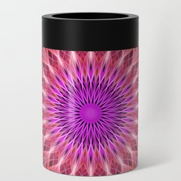 Glowing pink and red mandala Can Cooler