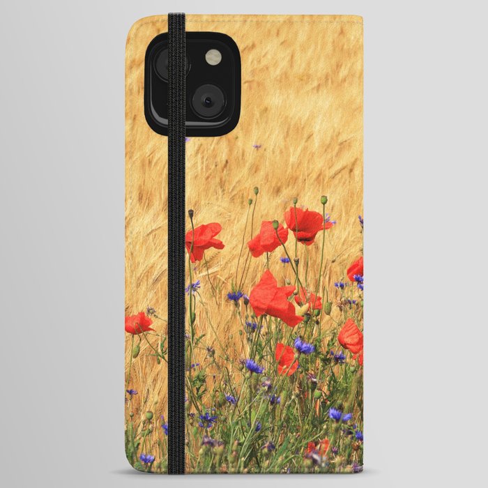 Fields of Wheat, Poppies and Cornflowers iPhone Wallet Case