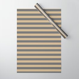 [ Thumbnail: Tan & Dim Gray Colored Lines Pattern Wrapping Paper ]