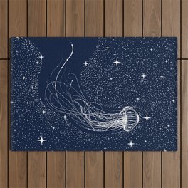 starry jellyfish Outdoor Rug