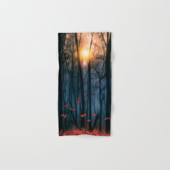 Red feather dance (colour option) Hand & Bath Towel