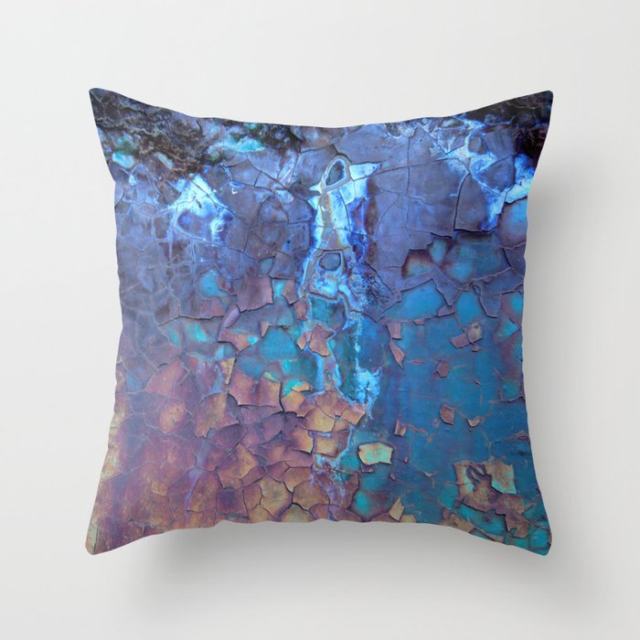 Waterfall. Rustic & crumby paint. Throw Pillow