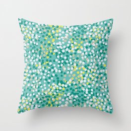 Polka Dots in neon- aqua Throw Pillow