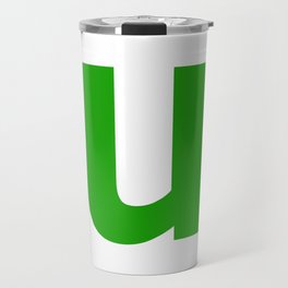 letter U (Green & White) Travel Mug