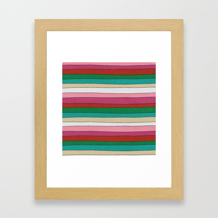 pattern funky stripes Framed Art Print