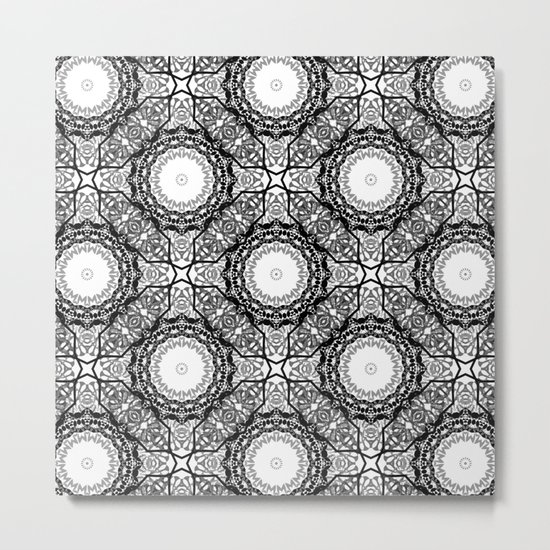 Black and white ornament . 7 Metal Print
