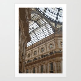 Ornate Splendor: The Magnificent Ceiling of Galeria Vittorio Emanuele in Milan Art Print