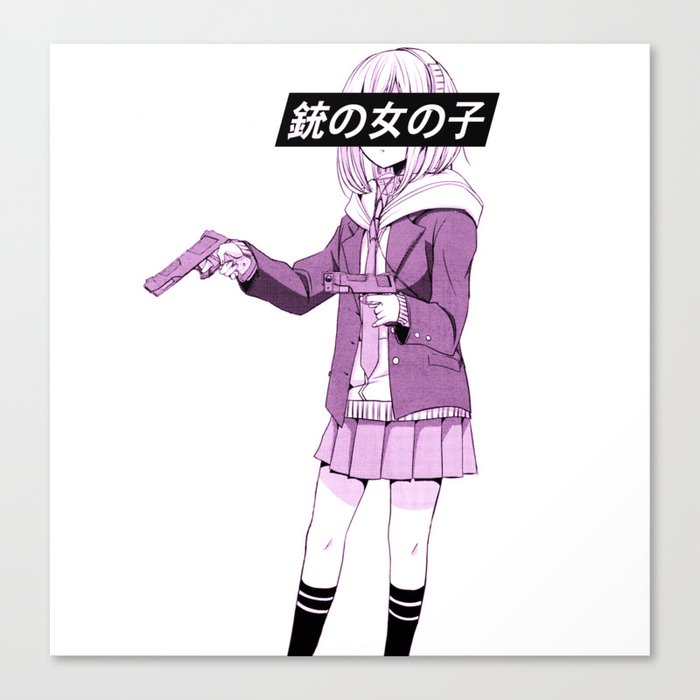 Gun Girl Pink Sad Japanese Anime Aesthetic Canvas Print By Poser Boy Society6 #pink #flowers #cherry blossoms #guns #gun aesthetic #anime #90s anime #animewave #vaporwave #aesthetic #anime aesthetic #uzi #blender #3d #gun #gun aesthetic #lofi #lofi aesthetic #dark lofi #chrome #silver #metallic #crime #80s #synthwave #retrowave #newretrowave. gun girl pink sad japanese anime aesthetic canvas print by poser boy