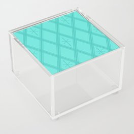 Retro Criss Cross Turquoise Acrylic Box
