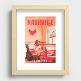 Meet Me In Nashville Vintage Travel Art: V.2 Recessed Framed Print