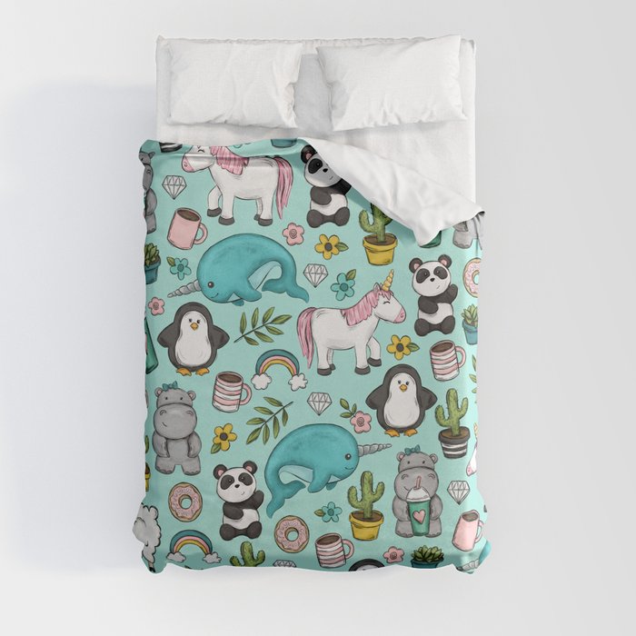 Narwhal and Friends Emoji Tween Print Pre teen Girls Unicorns