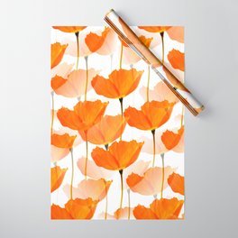 Orange Poppies On A White Background #decor #society6 #buyart Wrapping Paper