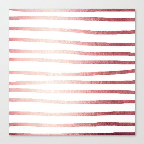 Simply Drawn Stripes Rose Gold Twilight Canvas Print