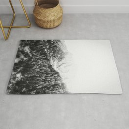 Foggy Forest Black and White Area & Throw Rug