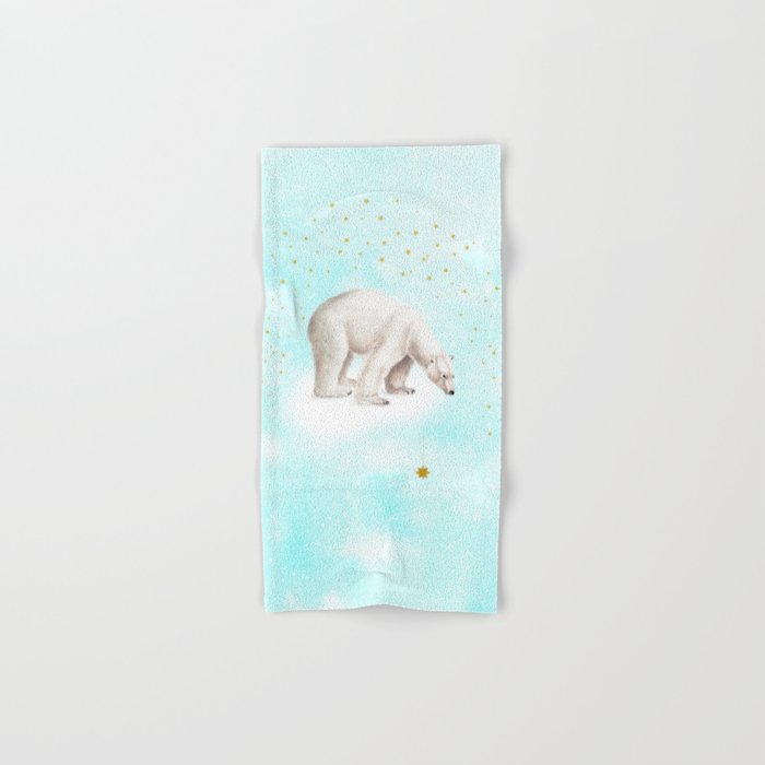 Wish upon a star polar bear Hand & Bath Towel by Wendy Paula Patterson