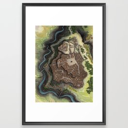 Holdmas City Map: Color Framed Art Print