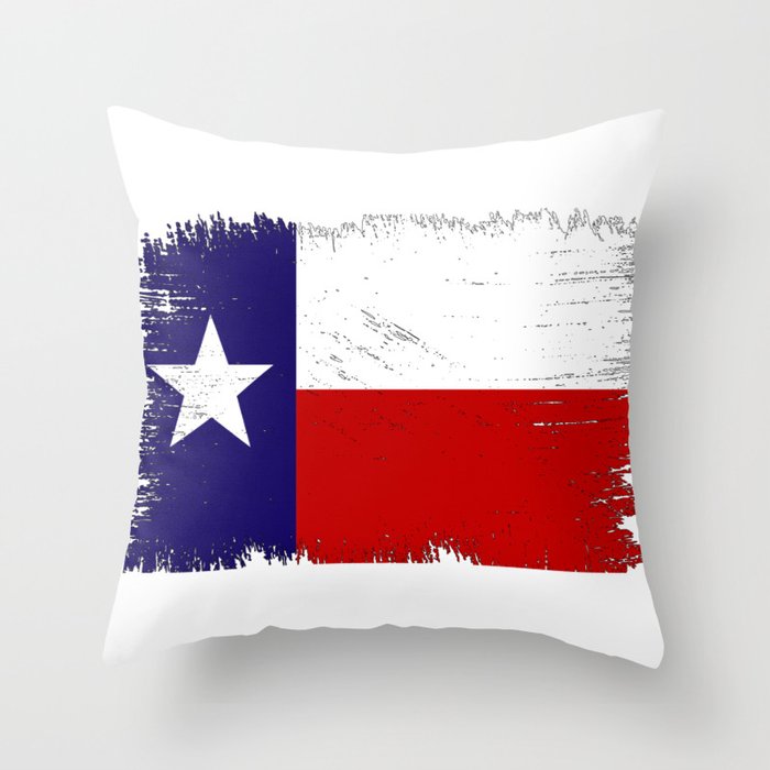 Texas State Flag - Distressed Throw Pillow