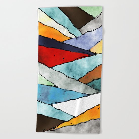 Angles of Textured Colors Beach Towel