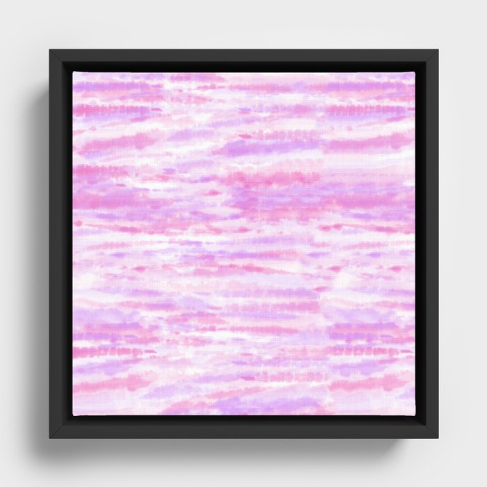 Pink Tie-Dye Zebra Stripes Framed Canvas