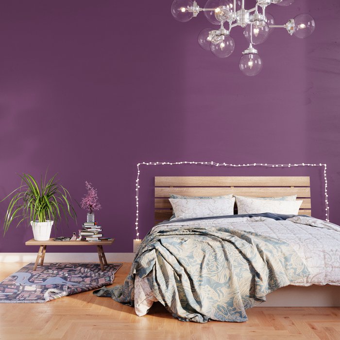 Grape Kiss Purple Solid Colour Wallpaper By Koovox Society6