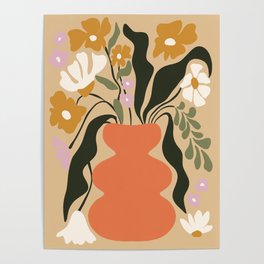 Retro flower pot  Poster