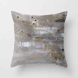 Silver and Gold Abstract Throw Pillow