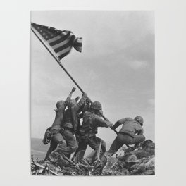 Raising The Flag On Iwo Jima Poster