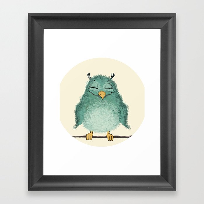 Fluffy owl Framed Art Print