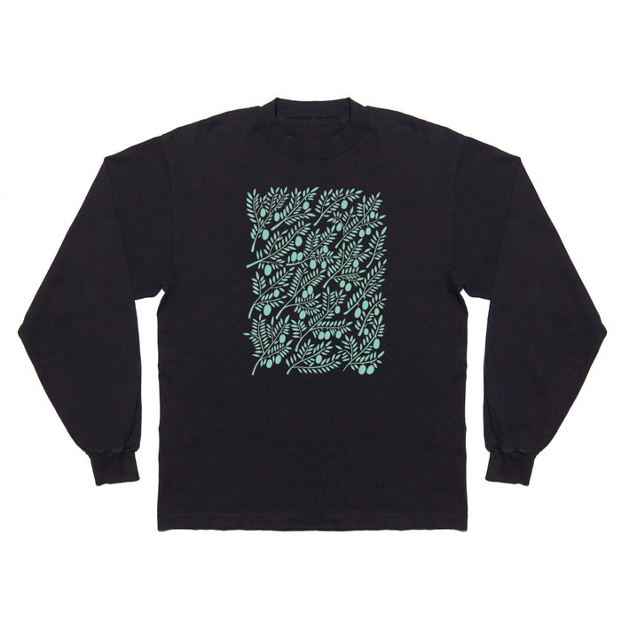 Mint Olive Branches Long Sleeve T Shirt