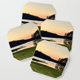Sunset on the Golf Course Coaster