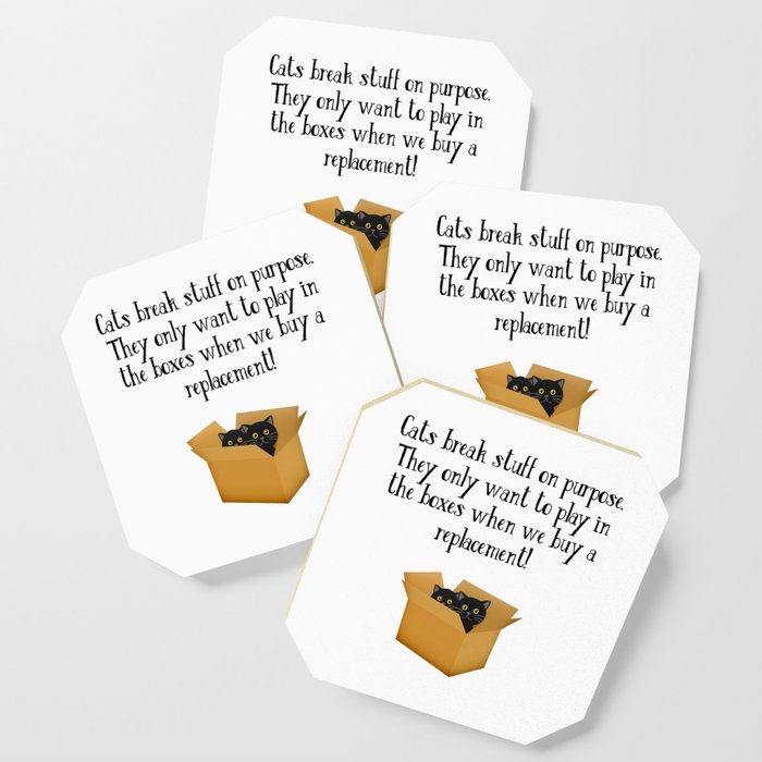 Cats Break Stuff On Purpose Funny Cute Kitty Illustration