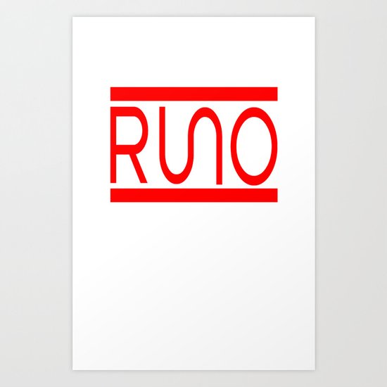 Rue Nothing RUNO Logo Red Art Print