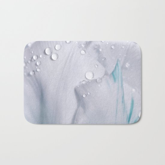 White tulip with water drops 27 Bath Mat
