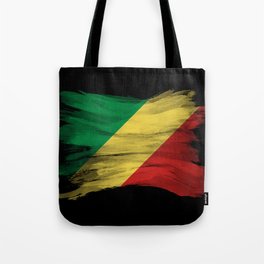 Republic of the Congo flag brush stroke, national flag Tote Bag