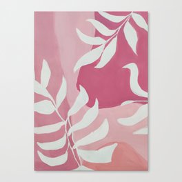 pink boho flower plants painting design Canvas Print