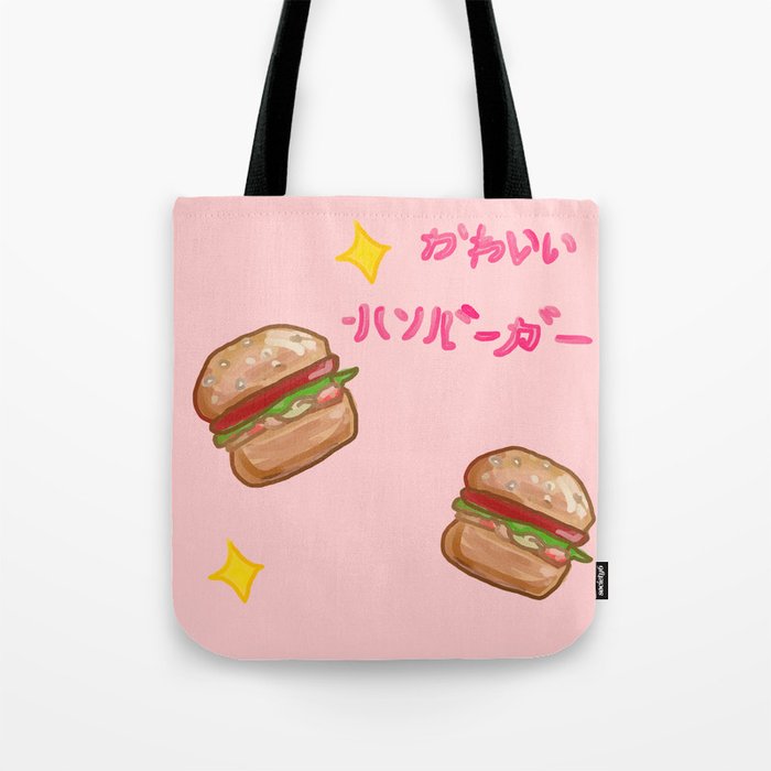 kawaii hamburger Tote Bag